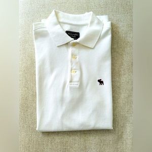 Abercrombie & Fitch Men’s Polo Shirt, Size M, Color White.